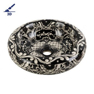 Serena Prima - Mexican washbasin decorated with relief