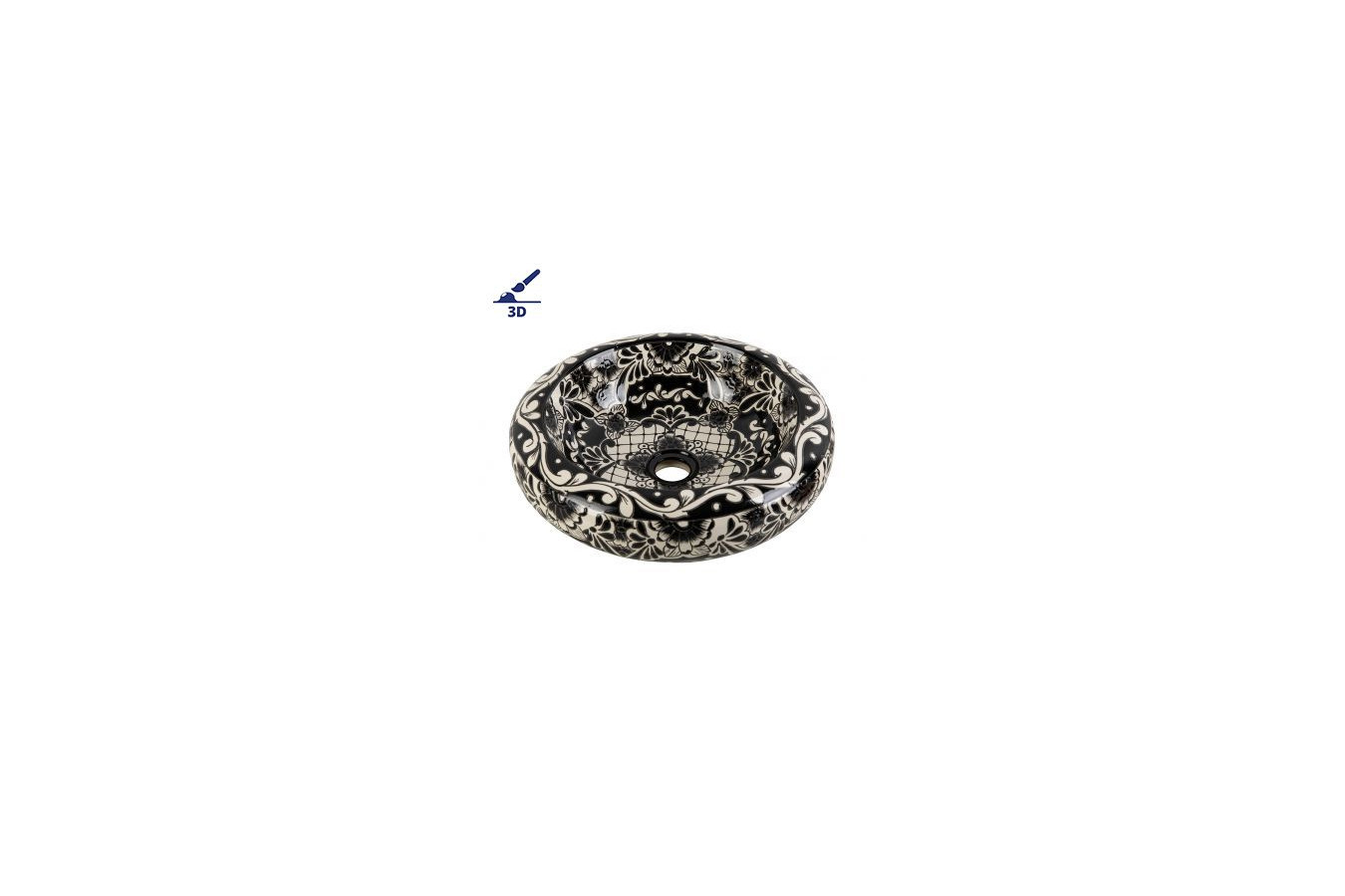 Serena Prima - Mexican washbasin decorated with relief