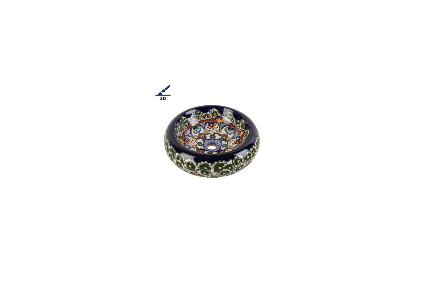 Juanetta Prima - Ceramic washbasin with a raised pattern