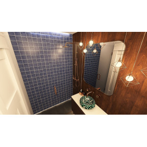 Azul Mezclilla Delgado - Talavera single-colour tiles - 90 pieces