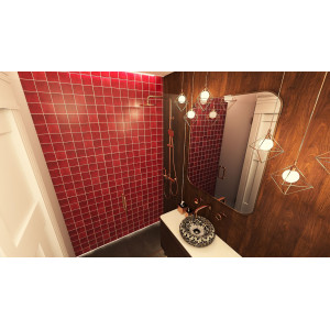 Rosa Mexicano - red single-coloured tiles Talavera