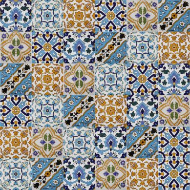Doria - patchwork of ceramic tiles 15x15 cm, 24 tiles per box ( 0,5m2 )