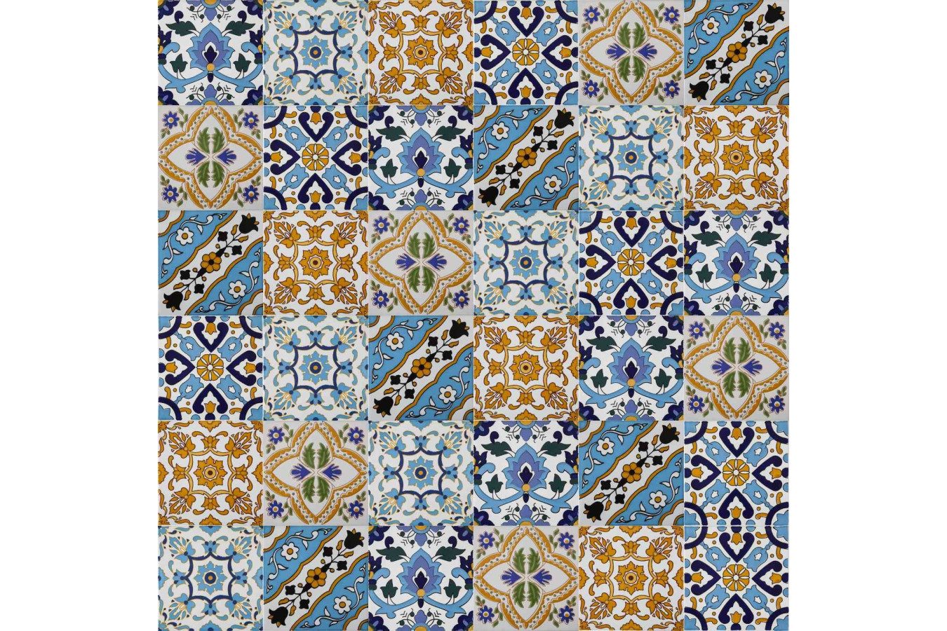 Doria - patchwork of ceramic tiles 15x15 cm, 24 tiles per box ( 0,5m2 )