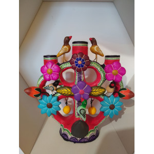 Candelabro Aves - Tree of Life with Birds - height 15 x 14 cm