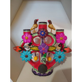 Candelabro Aves - Tree of Life with Birds - height 15 x 14 cm