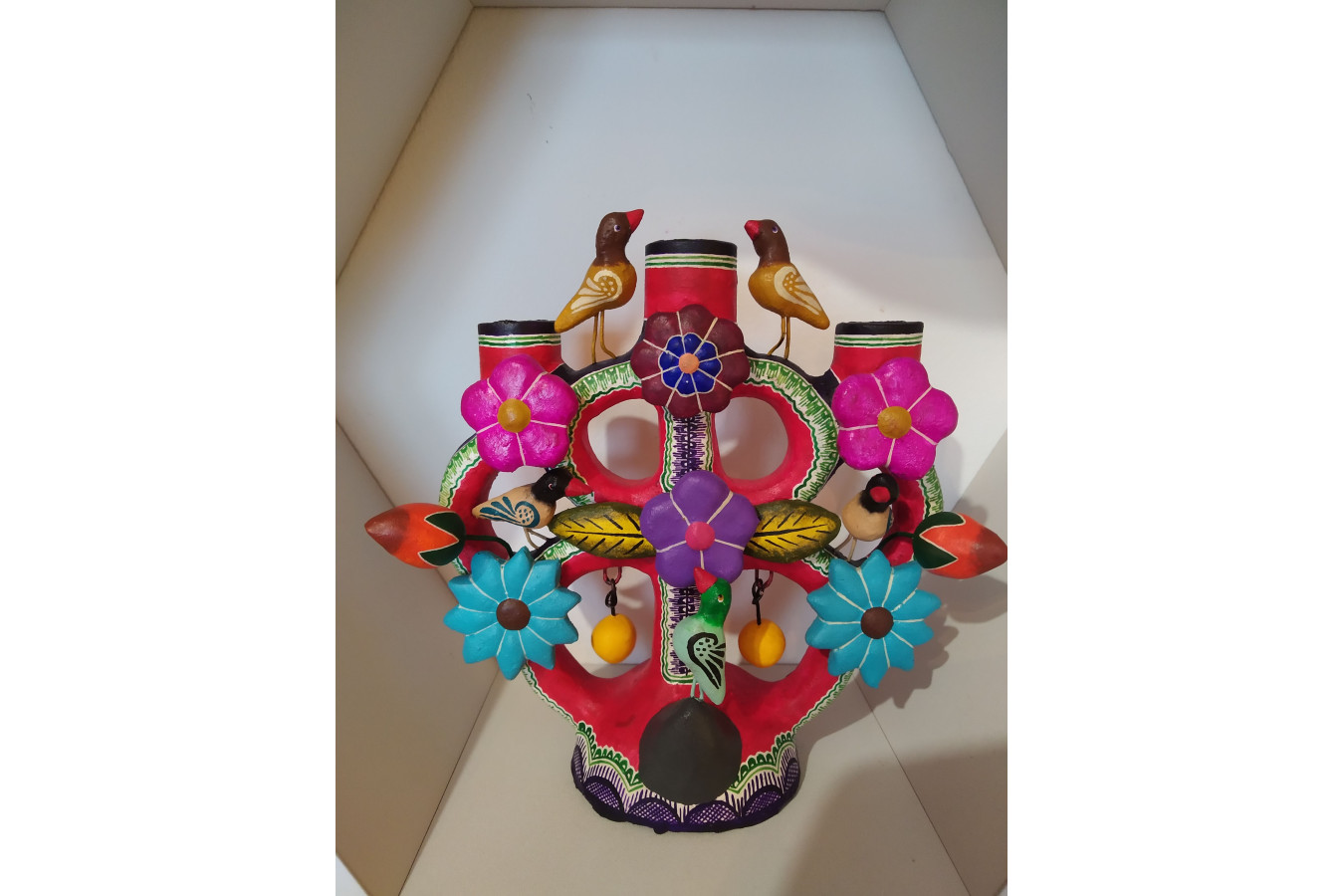 Candelabro Aves - Tree of Life with Birds - height 15 x 14 cm