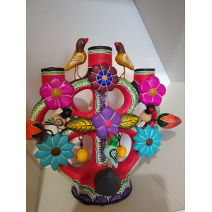Candelabro Aves - Tree of Life with Birds - height 15 x 14 cm
