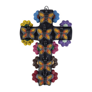 Cruz mariposa - Cross with butterflies, folk art from Mexico