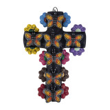 Cruz mariposa - Cross with butterflies, folk art from Mexico
