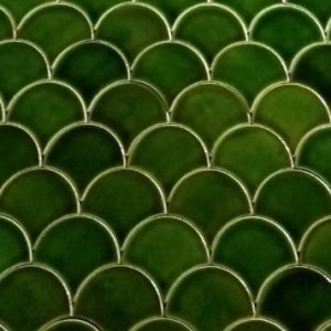 Forest Moss - Green Fish Scale Tiles