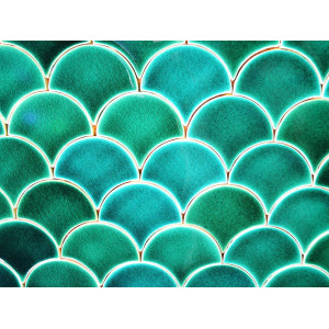 Sea green - Fish scale green tiles