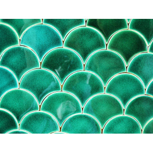 Sea green - Fish scale green tiles