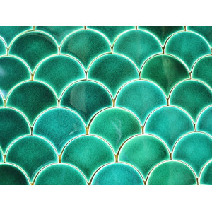 Sea green - Fish scale green tiles