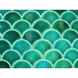Sea green - Fish scale green tiles