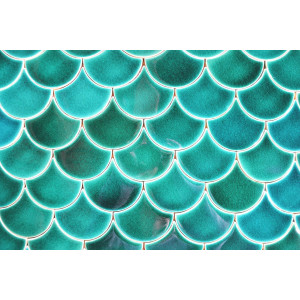Sea green - Fish scale green tiles
