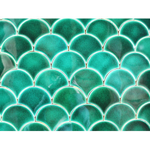 Sea green - Fish scale green tiles