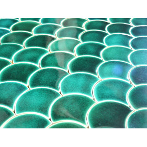 Sea green - Fish scale green tiles