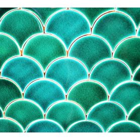 Sea green - Fish scale green tiles