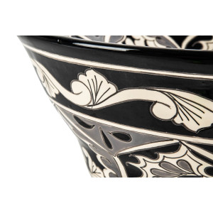 Atalaya prima - black Mexican sink with relief patterns