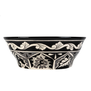 Atalaya prima - black Mexican sink with relief patterns