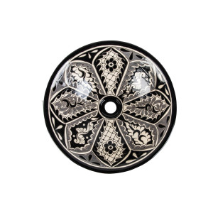 Atalaya prima - black Mexican sink with relief patterns
