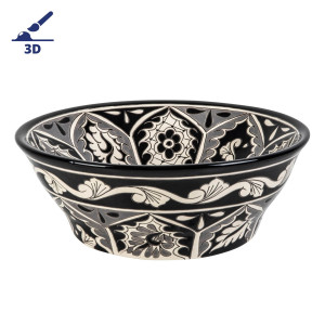 Atalaya prima - black Mexican sink with relief patterns