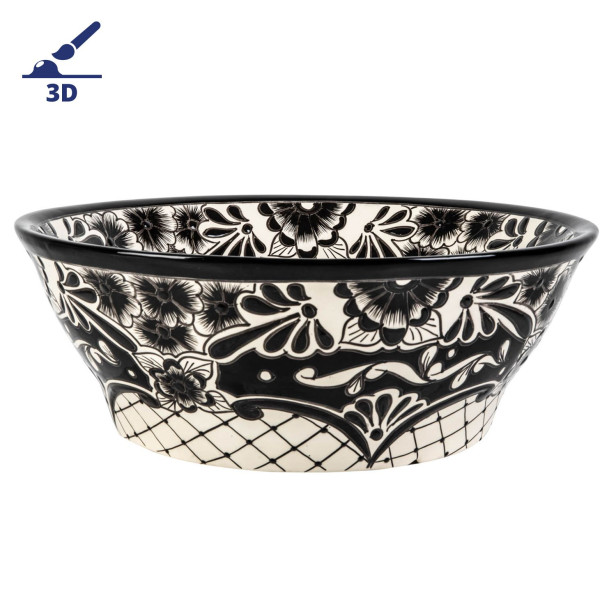 Serena prima -  tall vessel sink with relief patterns