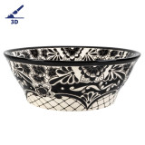 Serena prima -  tall vessel sink with relief patterns