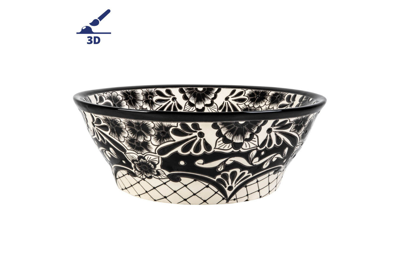 Serena prima -  tall vessel sink with relief patterns