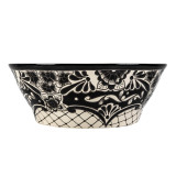 Serena prima -  tall vessel sink with relief patterns