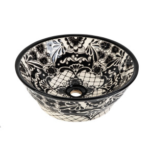 Serena prima -  tall vessel sink with relief patterns