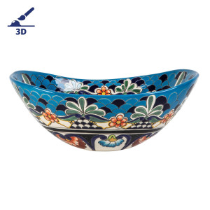 La Reina prima - Mexican washbasin with bolded pattern