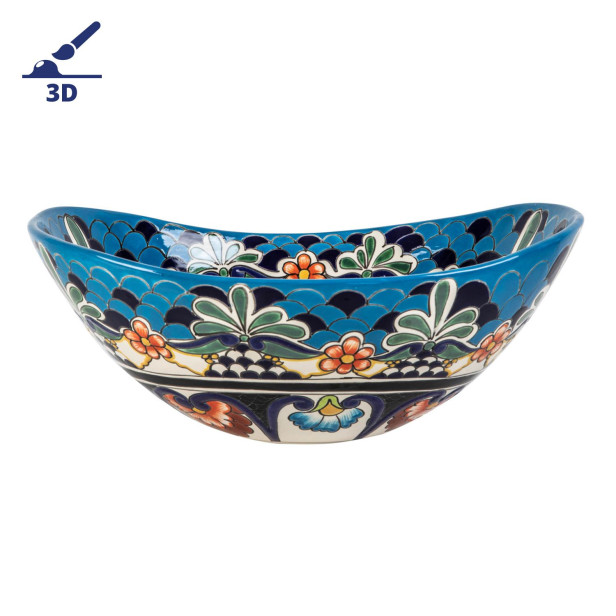 La Reina prima - Mexican washbasin with bolded pattern