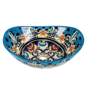 La Reina prima - Mexican washbasin with bolded pattern
