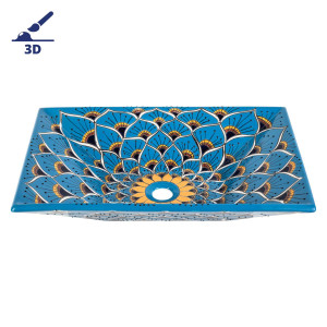 Azura prima -  turquise sink decorated with relief