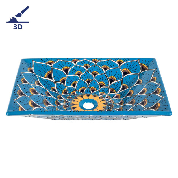 Azura prima -  turquise sink decorated with relief