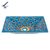 Azura prima -  turquise sink decorated with relief