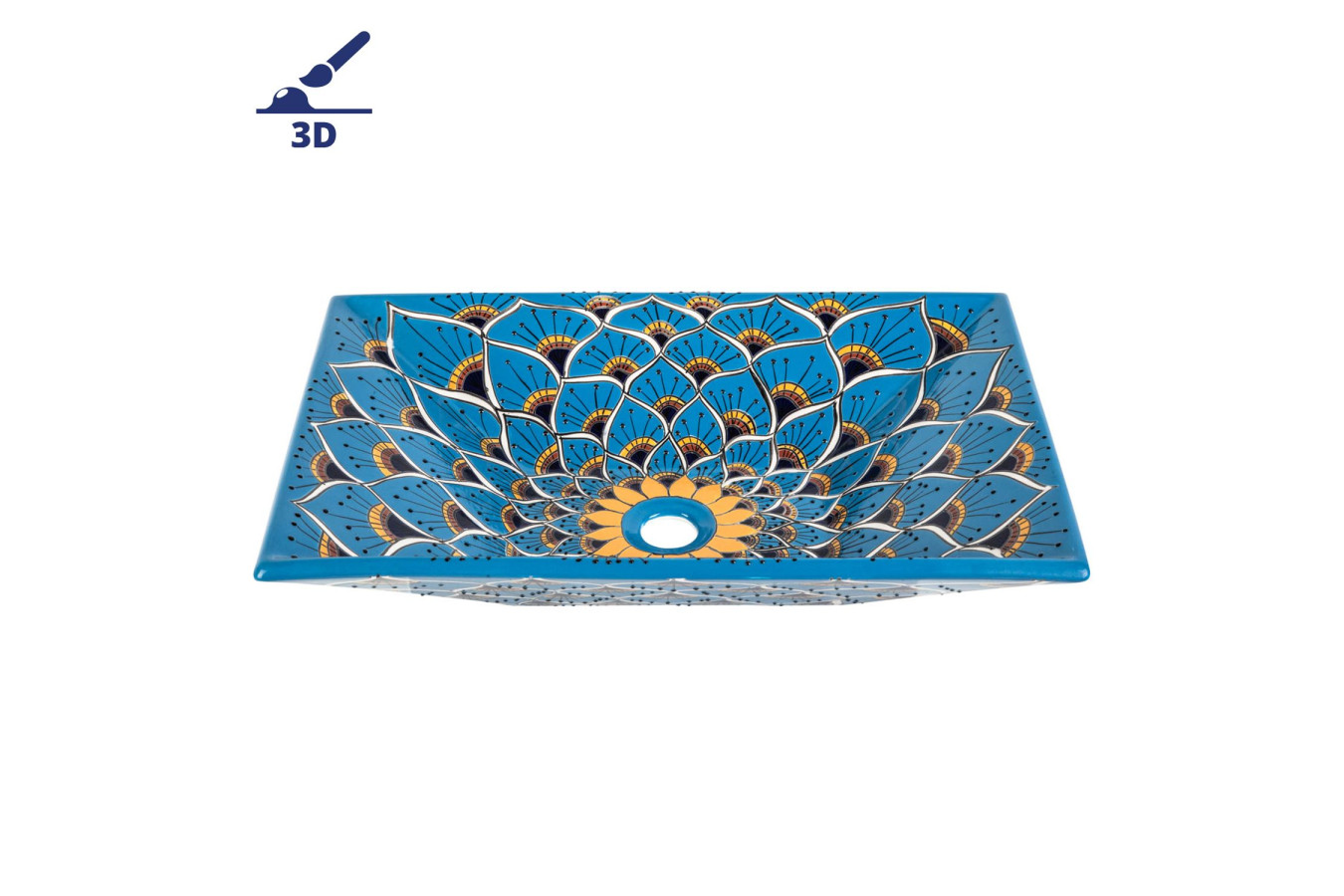 Azura prima -  turquise sink decorated with relief