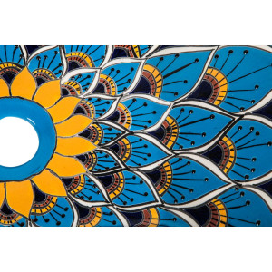 Azura prima -  turquise sink decorated with relief