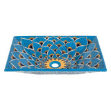 Azura prima -  turquise sink decorated with relief
