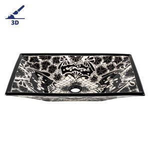 Serena prima - black countertop sink with bolded pattern