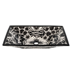 Serena prima - black countertop sink with bolded pattern