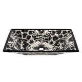 Serena prima - black countertop sink with bolded pattern