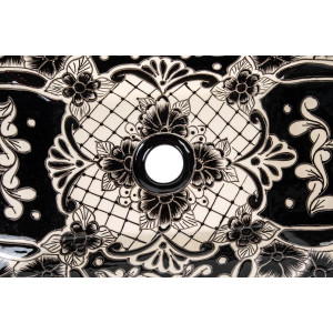 Serena prima - black countertop sink with bolded pattern