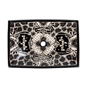 Serena prima - black countertop sink with bolded pattern
