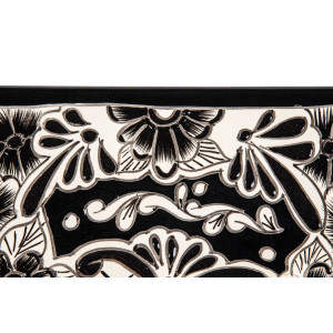 Serena prima - black countertop sink with bolded pattern