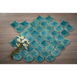 Fish scale - "Turquoise Cenote" tile set from the "Water" series