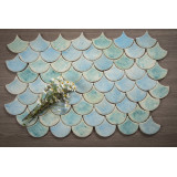 Fish Scale - "Turquoise in Mist" tile set from the "Water" series