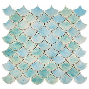 Fish Scale - "Turquoise in Mist" tile set from the "Water" series