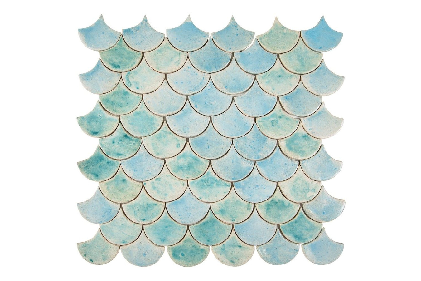 Fish Scale - "Turquoise in Mist" tile set from the "Water" series
